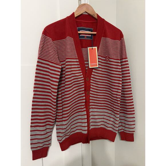 Vintage Y2K Cardigan Negro Youth Fever Men Elbows Patches Sweater Size XL NWT - Picture 3 of 9